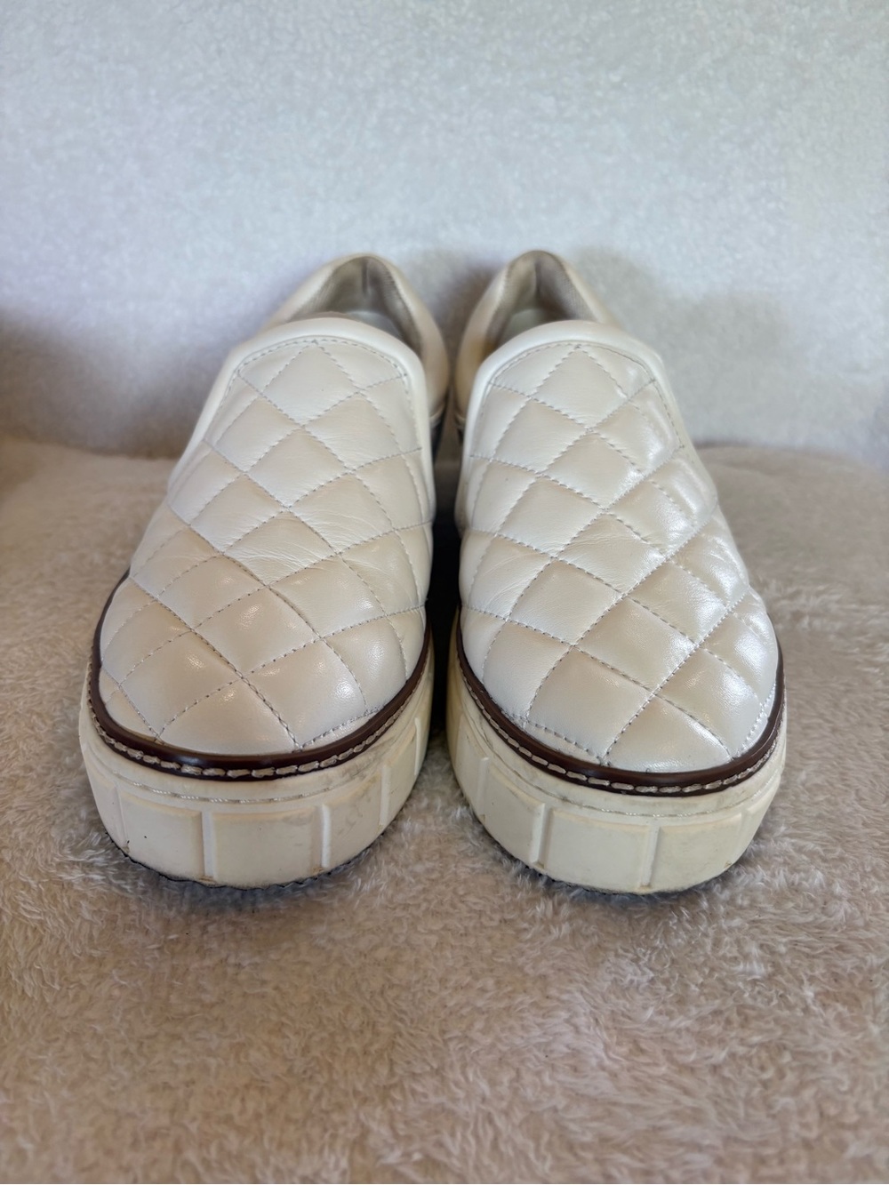 Vince Camuto Quilted Slip-On Sneakers in white